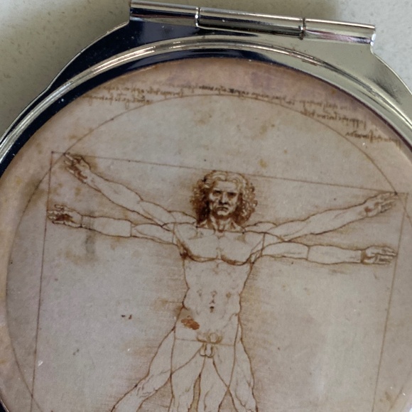 Vintage Compact Mirror Da Vinci Vitruvian Man - Picture 7 of 9
